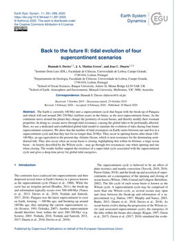 Back to the Future II: Tidal Evolution of Four Supercontinent Scenarios