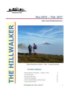 THE HILLWALKER F the Hillwalker ● Nov 2016U – Feb 2017 1 R T H E