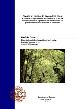 Traces of Impact in Crystalline Rock