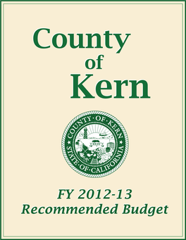 FY 2012-2013 Recommended Budget: Kern County Administrative Office