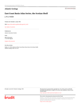 East Coast Basin Atlas Series, the Scotian Shelf J