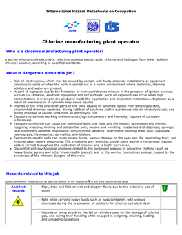 Chlorine Manufacturing Plant Operator