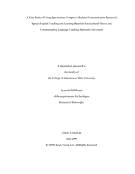 A Case Study of Using Synchronous Computer-Mediated Communication System For