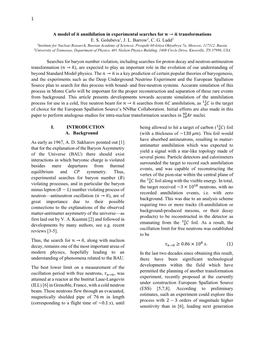 1 a Model of ̅ Annihilation in Experimental Searches For