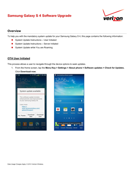 Samsung Galaxy S 4 Software Upgrade