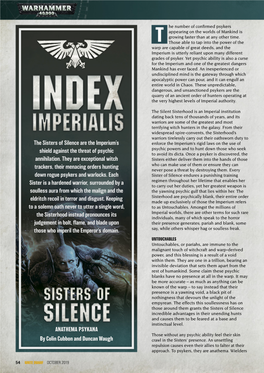 Index Imperialis: Sisters of Silence