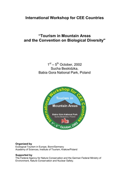 Tourism in Mountain Areas and the Convention on Biological Diversity