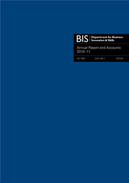 BIS Annual Report and Accounts 2010-11