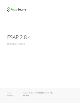 ESAP 2.8.4 Release Notes