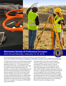 Minnesota Society of Professional Surveyors 66Th Annual Meeting | February 14–16, 2018