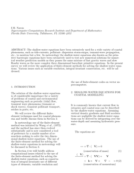 A Review of Finite-Element Methods for Solving the Shallow-Water Equations