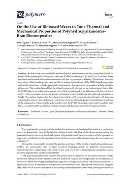 On the Use of Biobased Waxes to Tune Thermal and Mechanical Properties of Polyhydroxyalkanoates– Bran Biocomposites