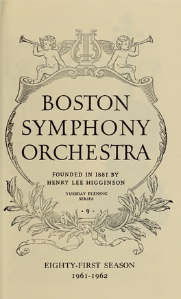 Boston Symphony Orchestra Concert Programs, Season 81, 1961-1962