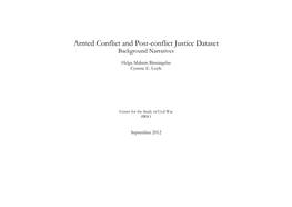 Armed Conflict and Post-Conflict Justice Dataset Background Narratives