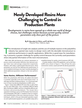 Newly Developed Resins More Challenging to Control In