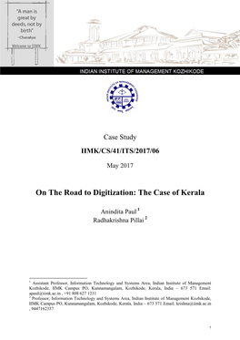 On the Road to Digitization: the Case of Kerala