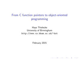 From C Function Pointers to Object-Oriented Programming