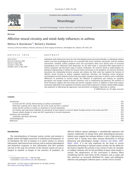 Affective Neural Circuitry and Mind–Body Influences in Asthma