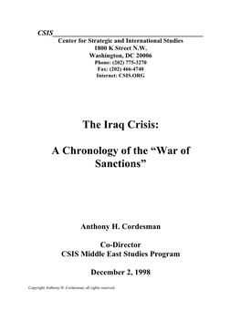 The Iraq Crisis