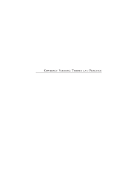 Contract Farming: Theory and Practice Contract Farming Theory and Practice