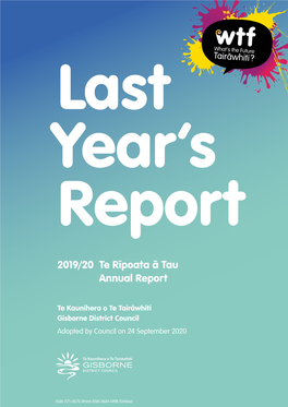 2019/20 Te Rīpoata Ā Tau Annual Report