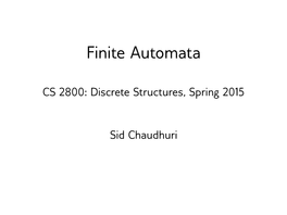 Finite Automata