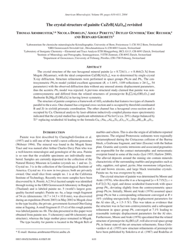 The Crystal Structure of Painite Cazrb[Al9o18] Revisited