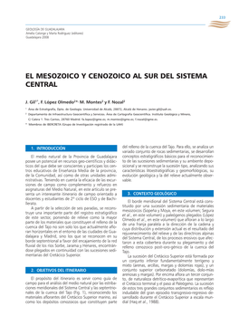 El Mesozoico Y Cenozoico Al Sur Del Sistema Central