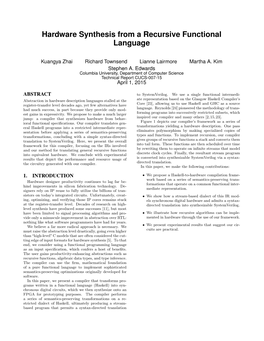 Hardware Synthesis from a Recursive Functional Language