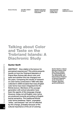 Talking About Color and Taste on the Trobriand Islands