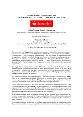 Abbey National Treasury Services Plc Santander UK