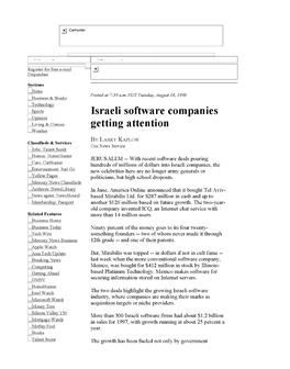 Israeli Software Companies Lopmion I Living & Qpftiiiq Attention