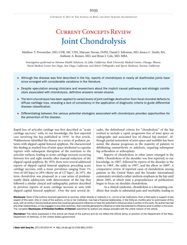 Joint Chondrolysis