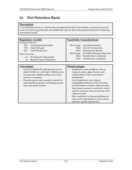 10. Wet Detention Basin