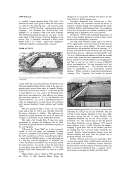 OWN GOALS in Football League Matches from 1908 Until 1970