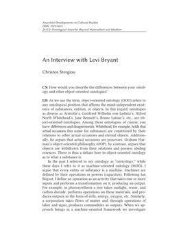 An Interview with Levi Bryant