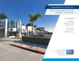 150 N. San Gabriel Blvd., Unit #300 Pasadena | CA 91107-3426