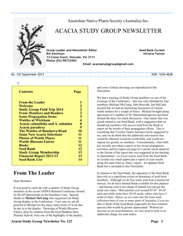 Acacia Paradoxa 9 Report on the Results of Their Propagation Efforts