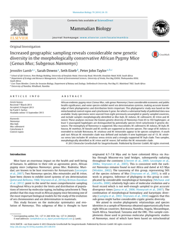 Increased Geographic Sampling Reveals Considerable New Genetic