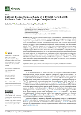 Calcium Biogeochemical Cycle in a Typical Karst Forest: Evidence from Calcium Isotope Compositions