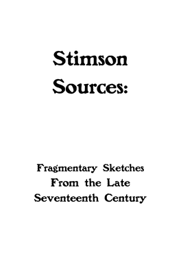 Stimson Sources
