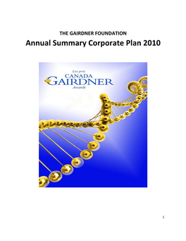 Annual Summary Corporate Plan 2010