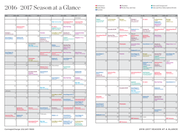 2016–2017 Season at a Glance Recitals