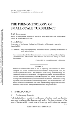 The Phenomenology of Small-Scale Turbulence