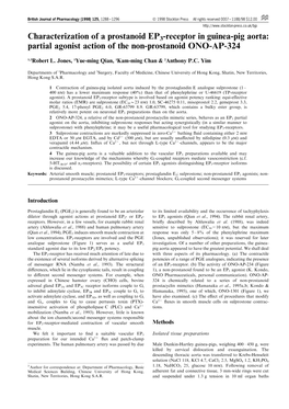 Characterization of a Prostanoid EP3-Receptor in Guinea-Pig Aorta: Partial Agonist Action of the Non-Prostanoid ONO-AP-324