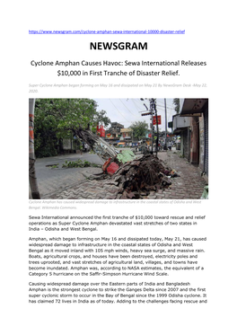 Newsgram.Com/Cyclone-Amphan-Sewa-International-10000-Disaster-Relief NEWSGRAM