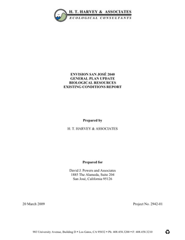 Envision San José 2040 General Plan Update Biological Resources Existing Conditions Report