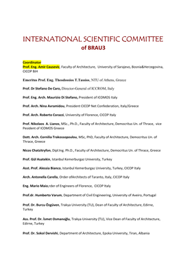 INTERNATIONAL SCIENTIFIC COMMITTEE of BRAU3