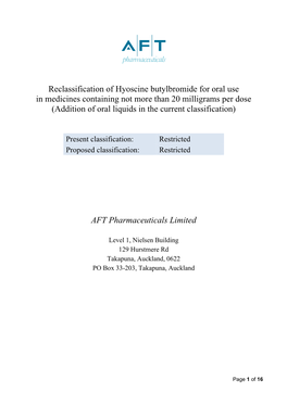 Reclassification of Hyoscine Butylbromide for Oral Use