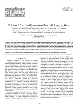 Rule-Based Procedural Generation of Item in Role-Playing Game